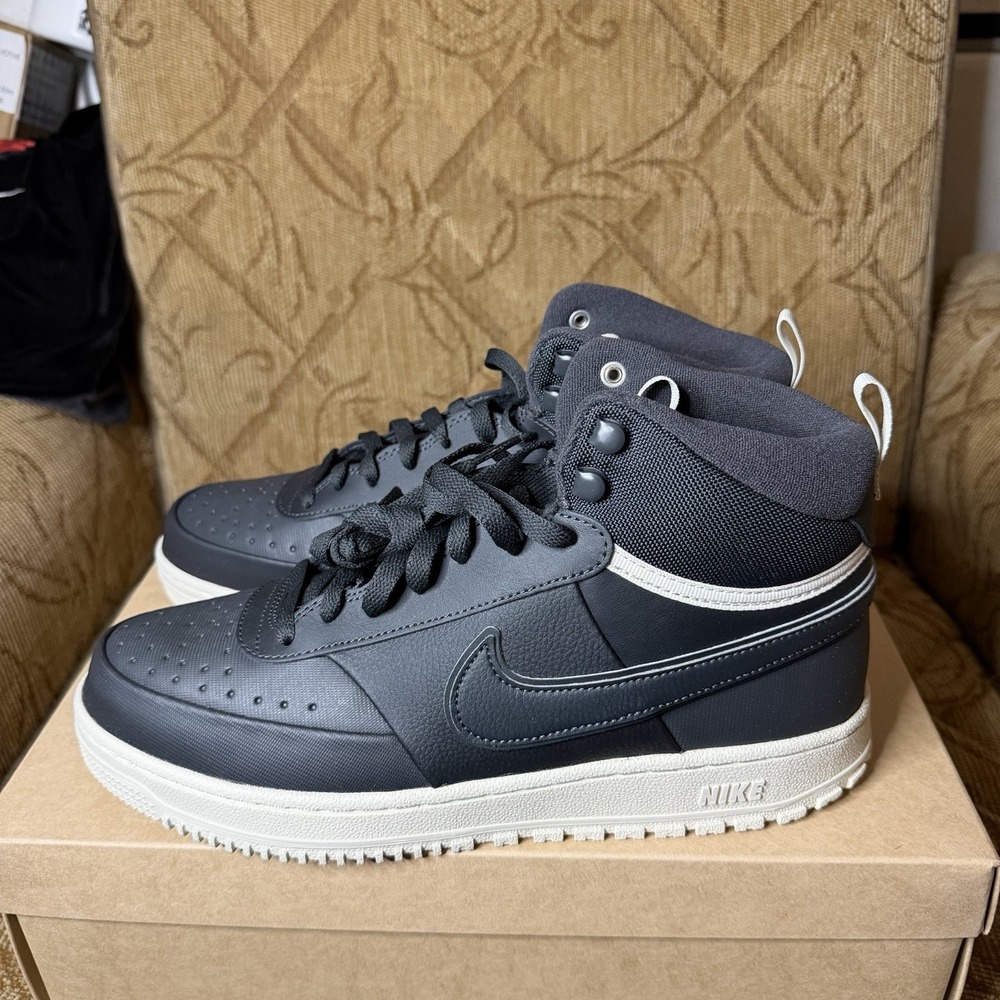 Nike Court Vision Winter‎ Mens Sz 10.5 Mid Dark Smoke Grey Light Bone DR7882-003